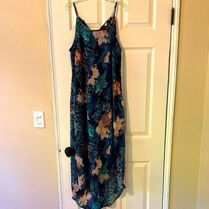 Old Navy Blue and Orange Asymmetrical High-Low Sundress